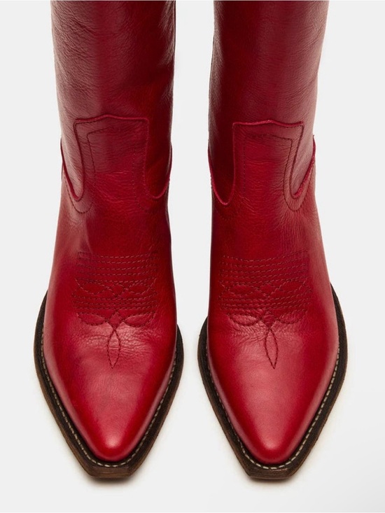 Steve Madden Shoes - Steve Madden Vintage Red Leather Pointed Toe Western Booties